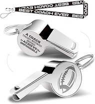 Whistles With Lanyard, Coach Whistle, Football Gifts, Football Gifts for Coach Gifts for Men Women Teacher Thank You Cheer Coach Gift – A Coach Teaches Motivates Inspires to Achieve the Impossible