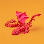 3D Printed 3D Printed Dragon Figurine Winged Design Multi-Jointed Movable Winged Carriage Dragon Dra