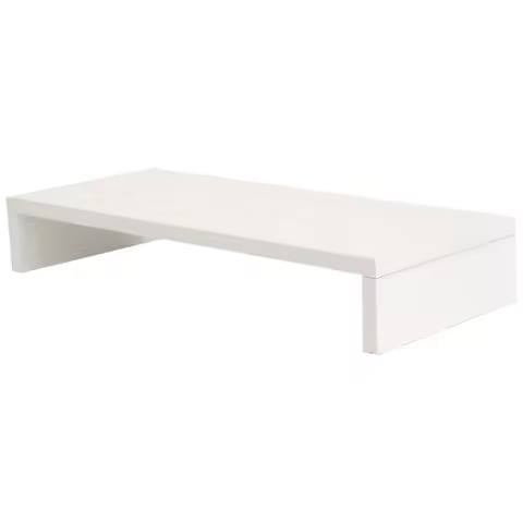1pc Monitor Stand Riser White Computer Shelf Storage Rack Display Holder Screen Elevated Solid Wood 