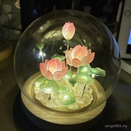 Lotus Lights Flower Decorations Girlfriends Girls Night Lights Colored Glass Handmade Lotus Three-Ei
