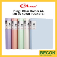 Dingli Clear Holder A4 DL5042 DL5043 DL5044 DL5046 [20 30 40 60 POCKETS]