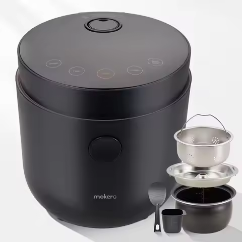Low Carb Rice Cooker - 2 Cups Uncooked, Multi-Cooker with Nonstick Pot