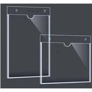 Acrylic Pocket/Acrylic wall holder/Acrylic slot in portrait  Size A4,A5,A6