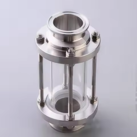 Clamp Φ45Φ51mm OD64mm Glass Tube Sight Glass Flow Sight Glass Diopter For Distillation,Pipeline Sigh
