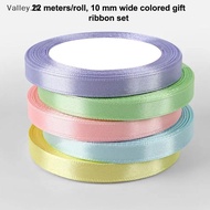 [Valley] 22 Meters/Roll 10 Mm Silk Satin Ribbons Christmas Halloween Birthday Party Gift Wrapping Ri
