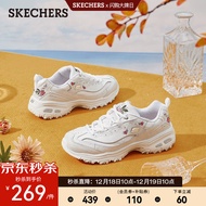 斯凯奇skechers老爹鞋女士熊猫鞋刺绣厚底内增高小白鞋子休闲百搭秋冬季 11977-白色/WHT 36.5