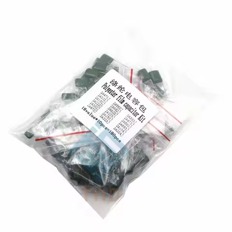 180pcs=18value*10pcs Polyester film capacitor Assorted Kit contains 2A104J 2A332J 2A472J 2A103J 2A33