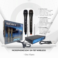 (Terlaris)Microphone Wireless Sony SN 878 Mic Tanpa Kabel SN 787 Mikrophone Vocal Werles 2 Handle