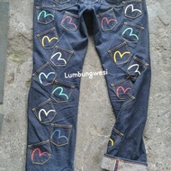 celana jeans denim evisu full tapet original rare item