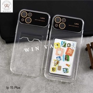 Clear Card BIG Lens Case Card Slot Case iphone 15 iphone 15 Plus iphone 15 Pro iphone 15 Pro Max
