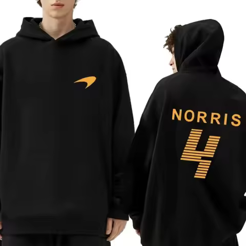 Hot sale Lando Norris Racing Driver Double Sided Print Sweatshirt Men Women Oversized Hoodie Unisex 