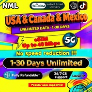 🔥NML USA& Canada& Mexico eSIM 5G 1-30 Days Daily500MB-20GB High-Speed Unlimited Data eSIM | Best Val