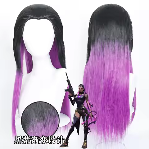 Reyna Cosplay Wig Anime Game VALORANT Hair Rose Net Wigs