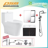 SORENTO Bathroom One Piece Design Toilet Bowl WC Bathroom Aluminium Basin Cabinet Package SRTWC8317-