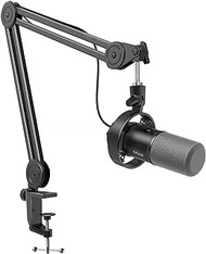 FIFINE Dynamic Podcast Microphone Set with Boom Arm Stand, Studio XLR/USB Microphone for Recording Vocal Streaming, Studio Metal Mic with Mute Tap, Headphone Jack, Heavy Duty Boom Arm-K688T