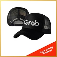 Topi Jaring Trucker Motif Ojol Grab Pria Wanita