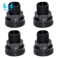 PVC Bulkhead Fitting Water Tank Connector Double Threaded Bulkhead Water Tank Connector Black Water Tank Connector for Rain Barrels Aquariums Water Tanks Tubs Pools