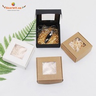 20Pcs/Lot 5 Sizes Black/White Kraft Paper Box with Window Handmade Soap Box Brown Jewelry Candy Gift Boxes Wedding Party Favors Box