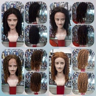 Wig Gimbal Rambut Palsu Cowok Model Keriting Gimbal Panjang