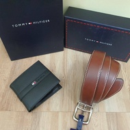 Tommy Set กระเป๋าสตางค์ + เข็มขัด สามารถแม็ทซ์ได้กับหลายชุด สายปั๊มชื่อแบรนด์