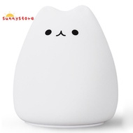 Mini Cat Night Light Cartoon 7 Colors Sleep Lamp Touch Table Lamp Home Bedroom Decoration