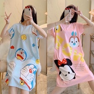 【Ready Stock】✑✿Plus Size Pajama Dress Night Dress  Sleepwear Nightgown Comfy Homewear for Women Loun