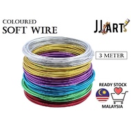 Aluminium Wire, Craft Wire, Coloured Soft Wire,  3 meters