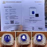 Cincin Blue Safir Srilanka Sertifikat