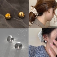 Metal Round Ball Earring Ear Studs Straw Accessory for Lovely Girls