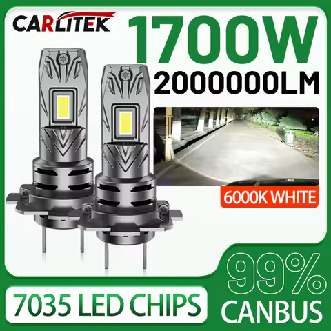 2Pcs Best Turbo H7 LED Bulbs with Fan CSP Chip High Power 1700W 2000000LM for Mercedes W211 W203 Car