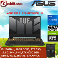ASUS  TUF F15 FX507V-ULP291W GAMING LAPTOP (i7-13620H,16GB DDR5,1TB SSD,15.6" FHD 144Hz RTX4050 6GB,WIN11)FREE BACKPACK