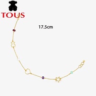 TOUS New 9 kt gold chain bracelet with motifs and gems Silhouette.Modern and versatile, classic desi