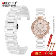 Suitable for  MK Michael Kors Notch Bracelet White Ceramic Watch Strap Female MK2277 2425 5896 5354