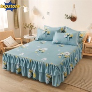 TOPSTORED 3in1 Bedsheet Set, 120/150/180CM Dust-proof Double Lace Bed Skirt Three-piece Set, Floral 