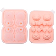 Food Grade Silicone Teddy Bear Ice Cube Mold for Household Milk Tea Drinks Teddy Bear Shaped Ice Hoc