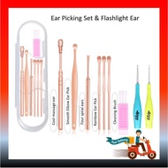 Stainless Steel Ear Scoop 7 piece & Flashlight Ear Pick Lighted Ear Scoop For Baby