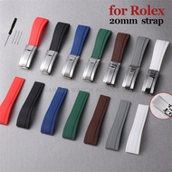 20mm Silicone Rubber Watch Strap for Rolex Water Ghost Daytona GMT Replacement Watch Band Waterproof