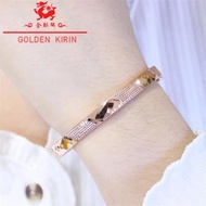 Russia 585 Purple Gold Rose Gold Wide Face Concubine Bracelet Simple Generous Temperament Super Tren
