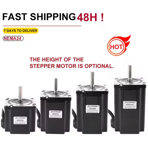 1.8 Degree Nema24 Stepper Motor 60HS56 60HS76 60HS85 1.5N.M 4.0A D8mm For Laser Grinding Foam Plasma