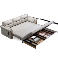 [FREE SHIPPING]Multifunctional Foldable Sofa Bed Dual-Purpose Retractable Small Apartment Storage Single Bed with Rollers Technology Fabric Living Room Bed