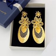 10k Hanging Earrings For Women Pineapple Flower Pattern Boho Long Dangle Earrings Fashion Jewe PSH