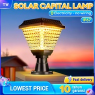 LED Solar Garden Light Lampu Tiang Pagar Solar Pillar Light Outdoor Waterproof Outdoor Gate Light Re
