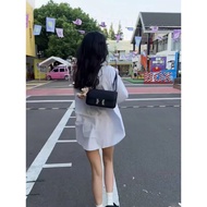 H button genuine leather flight attendant bag, single shoulder crossbody bag, horizontal version Fre