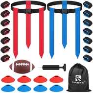 Flag Football Set, 14 Player Adjustable Flag Football Belts, 42 Football Flags, 8 Practice Cones, Si