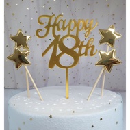Birthday Cake Topper | Happy 18 Birthday Cake Decoration | 18th Birthday Party Decoration