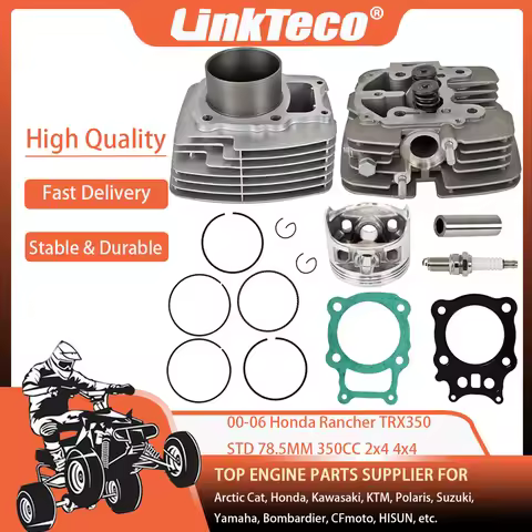 00-06 ATV STD 78.5MM 350CC Cylinder Head Piston Top End Gasket Kit For Honda Rancher TRX350 350TM 35