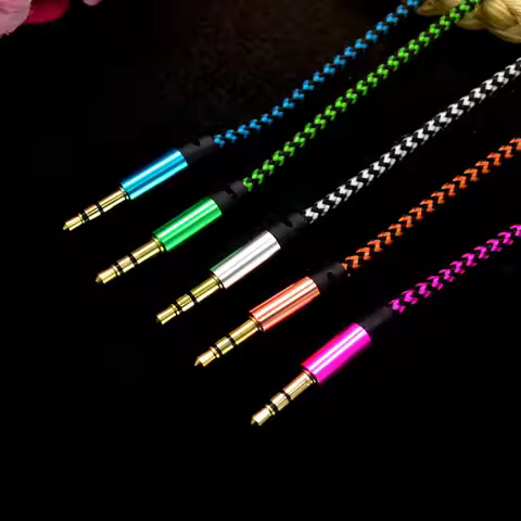 Car Aux Cord 1m Nylon Jack Audio Cable 3.5 mm to 3.5mm Aux Cable Male to Male Cloth Audio Aux Cable 