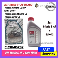 Nissan Matic-S Automatic Transmission Fluid Almera 1 Litre + OEM Auto Transmission Filter 31398-85X0