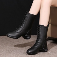 Dance Shoes Boots Women Brushed Sailor Adult Modern Dancing Soft Sole Mid-Heel Square