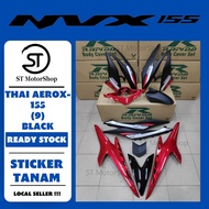 YAMAHA NV-X NVX V1 THAI AEROX-155 (9) BLACK COVER SET (STICKER TANAM) RAPIDO NEW ACCESSORY AKSESORI